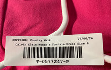 Load image into Gallery viewer, Calvin Klein Womens Fuchsia Round Neck Tulip Sleeve Back Zip Sheath Dress Size 6