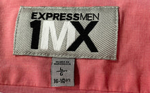 Load image into Gallery viewer, Express Mens 1MX Pink Long Sleeve Collared Button Front Dress Shirt Size Large