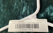 Load image into Gallery viewer, Calvin Klein Womens Green V-Neck Long Sleeve Back Zip Wrap Dress Size 14
