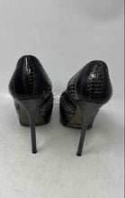 Load image into Gallery viewer, Sergio Rossi Womens Gray Black Animal Print Stiletto Platform Heels Size 36