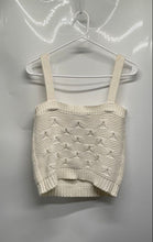 Load image into Gallery viewer, Zara Womens White Sleeveless Sweetheart Neck Knitted Cropped Tank Top Size L