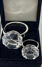 Load image into Gallery viewer, 2 Pieces Shannon Clear Crystal Diamond Ring Designer Paperweight In Velvet Box
