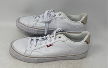 Load image into Gallery viewer, Levi's Mens Carter White Leather Lace-Up Low Top Sneaker Shoes Size 8.5