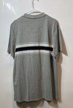 Load image into Gallery viewer, DKNY Mens Gray White Black Striped Cotton Short Sleeve Polo Shirt Size XXL