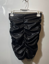 Load image into Gallery viewer, Zara Womens Black Draped Ruched Vegan Back Zip Mini Skirt Size XS