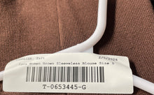 Load image into Gallery viewer, Zara Womens Brown Sleeveless Criss Cross Strap Cut Out Pullover Blouse Top Sz S