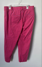 Load image into Gallery viewer, Ann Taylor Womens Pink Gingham Flat Front Straight Leg Trouser Pants Size 12