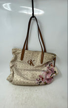Load image into Gallery viewer, Calvin Klein Womens Beige Signature Floral Print Double Handle Tote Handbag