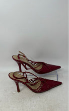 Load image into Gallery viewer, Bruno Magli Womens Red Adjustable Buckle Pointed Toe Slingback Heels Size EUR 35