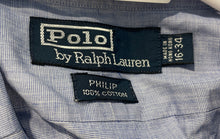 Load image into Gallery viewer, Polo By Ralph Lauren Mens Blue Cotton Philip Long Sleeve Dress Shirt Size 16-34