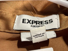 Load image into Gallery viewer, Express Womens Brown Slim Long Sleeve Collared Button-Up Shirt Size XS