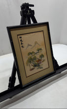 Load image into Gallery viewer, Vtg Asian Silk Embroidery Mountains And River Lands Scene Framed Art Print