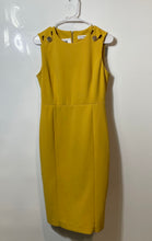 Load image into Gallery viewer, Calvin Klein Womens Mustard Sleeveless Round Neck Sheath Dress Size No Size