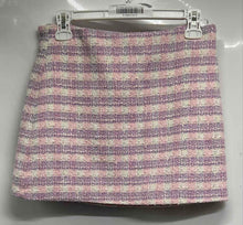 Load image into Gallery viewer, Zara Womens Multicolor Plaid Tweed Side-Zip Mini Skirt Size Medium