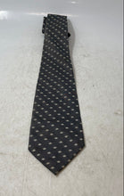 Load image into Gallery viewer, Fratello Mens Gray Striped Geometric Print Keeper Loop Adjustable Pointed Tie