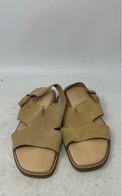 Load image into Gallery viewer, Avellini Womens Beige Leather Open Toe Flat Slingback Sandals Size 8