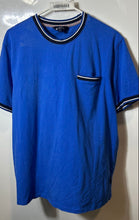 Load image into Gallery viewer, Ben Sherman Mens Blue Crew Neck Short Sleeve Chest Pocket Ringer T-Shirt Size L