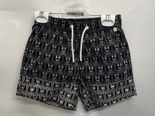 Load image into Gallery viewer, Psycho Bunny Boys Black Logo Print Drawstring Swim Trunk Shorts Size XS 5-6