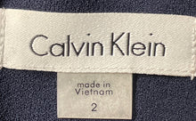 Load image into Gallery viewer, Calvin Klein Womens Navy Blue Sleeveless Back-Zip Sheath Dress Size 2
