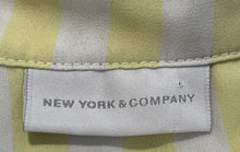 Load image into Gallery viewer, New York & Company Womens White Yellow Striped Button Front Blouse Top Size M