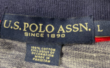 Load image into Gallery viewer, US Polo Assn. Mens Blue Red Cotton Long Sleeve Collared Polo Shirt Sz L With Tag