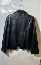 Load image into Gallery viewer, Jones New York Womens Black Long Sleeve Pockets Full-Zip Leather Jacket Size M