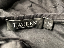 Load image into Gallery viewer, Lauren Ralph Lauren Womens Black Short Sleeve Scoop Neck A-Line Dress Size 10