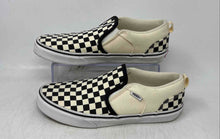Load image into Gallery viewer, Vans Boys Asher 508731 Black White Slip-On Low Top Sneakers Shoes Size 6