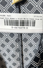 Load image into Gallery viewer, Michael Kors Womens Black White Geometric Print Ruched Shirt Dress Size XL