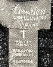 Load image into Gallery viewer, Travelers Collection By Chico's Womens Black Silver Cardigan Sweater Sz 1 W/Tags