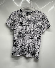 Load image into Gallery viewer, Karl Lagerfeld Womens White Black Short Sleeve Crew Neck Pullover T-Shirt Sz XS