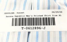 Load image into Gallery viewer, Banana Republic Mens Blue White Striped Non-Iron Classic Fit Dress Shirt Size XL