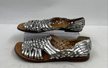 Load image into Gallery viewer, Authentic Tory Burch Womens Killian Silver Flat Huarache Strappy Sandals Size 6M