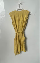 Load image into Gallery viewer, Mango Womens Yellow Sleeveless Double-Breasted Belted Wrap Dress Size 4