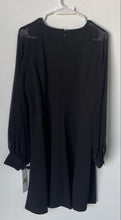 Load image into Gallery viewer, Calvin Klein Womens Black Long Sleeve Round Neck A-Line Dress Size 14 With Tag