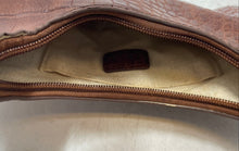 Load image into Gallery viewer, Urban Outfitters Womens Brown Croc Embossed Leather Inner Pocket Hobo Handbag