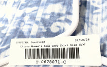 Load image into Gallery viewer, Chico's Womens Blue Gray Printed V-Neck Short Sleeve Pullover Tunic Top Size S/M