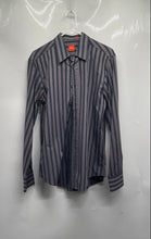 Load image into Gallery viewer, Boss Hugo Boss Mens Gray Striped Long Sleeve Button-Up Shirt Size Medium