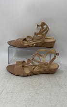 Load image into Gallery viewer, Clarks Womens Beige Suede Open Toe Wedge Strappy Sandals Size 8M