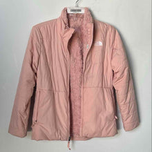 Load image into Gallery viewer, The North Face Girls Pink Reversible Quilted Long Sleeve Puffer Jacket Size L