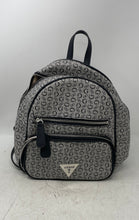Load image into Gallery viewer, Guess Womens Maxson Dark Gray Black Monogram Outer Zip Pockets Backpack