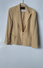 Load image into Gallery viewer, Dana Buchman Womens Yellow Long Sleeve Collared One-Button Blazer Size 12