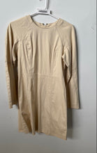 Load image into Gallery viewer, Banana Republic Womens Cream Long Sleeve Back Zip Crew Neck Mini Dress Size 4