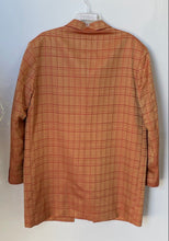 Load image into Gallery viewer, Gianni Vironi Mens Orange Check Long Sleeve Single-Breasted Blazer Size 44R 38W