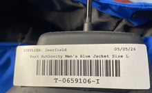 Load image into Gallery viewer, Port Authority Mens Blue Long Sleeve Pockets Windbreaker Jacket Size Large