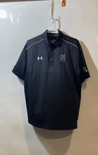 Load image into Gallery viewer, Under Armour Mens Black Northwestern Wildcats Short Sleeve Polo Shirt Size M