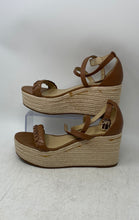 Load image into Gallery viewer, Michael Kors Womens Brown Leather Wedge Espadrille Sandals Size 8.5M