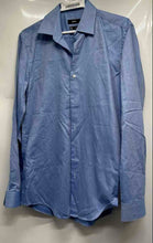 Load image into Gallery viewer, Hugo Boss Mens Blue Printed Collared Long Sleeve Dress Shirt Size 14 1/2