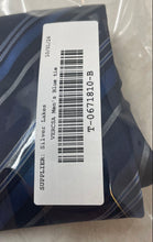 Load image into Gallery viewer, Versa Mens Blue Striped Printed Keeper Loop Adjustable Pointed Tie