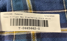 Load image into Gallery viewer, Tommy Hilfiger Mens Blue Yellow Plaid Cotton Button-Up Shirt Size Medium